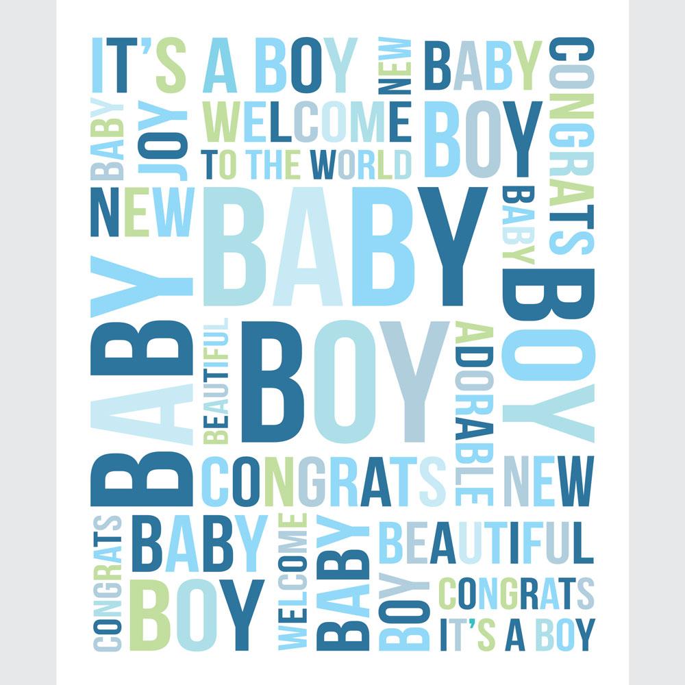 New Baby Text Blue