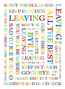 Leaving, Multi colour Words [XL Card]