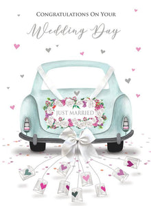 Wedding, Car and Cans [XL Card]