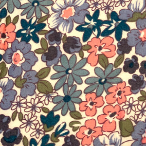 Cotton Face Mask:Blue Floral