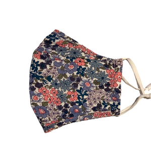 Cotton Face Mask:Blue Floral