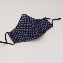 Load image into Gallery viewer, Cotton Face Mask:Dark Blue Paisley