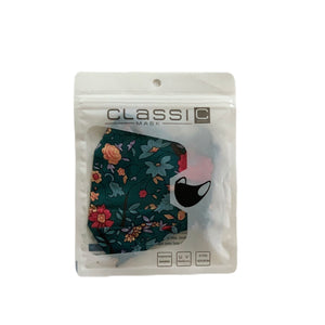 Cotton Face Mask:Teal Floral