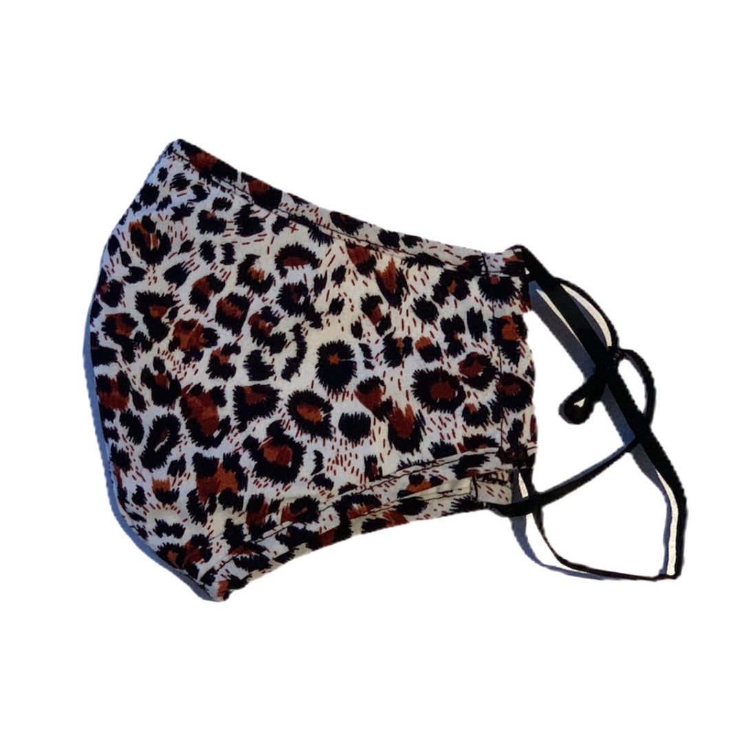Cotton Face Mask:Leopard Print