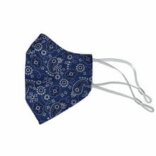 Load image into Gallery viewer, Cotton Face Mask : Blue Paisley