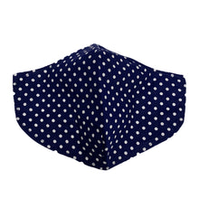 Load image into Gallery viewer, Cotton Face Mask : Navy Polka Dot