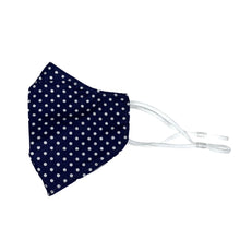 Load image into Gallery viewer, Cotton Face Mask : Navy Polka Dot