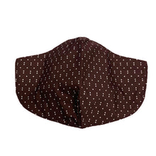 Load image into Gallery viewer, Cotton Face Mask : Brown Double Polka Dot