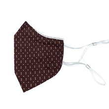 Load image into Gallery viewer, Cotton Face Mask : Brown Double Polka Dot
