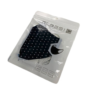 Cotton Face Mask : Black Polka Dot