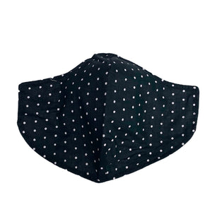 Cotton Face Mask : Black Polka Dot