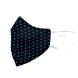 Cotton Face Mask : Black Polka Dot