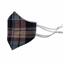 Load image into Gallery viewer, Cotton Face Mask : Blue and Brown Plaid
