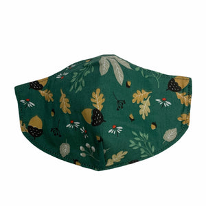 Cotton Face Mask : Green Floral