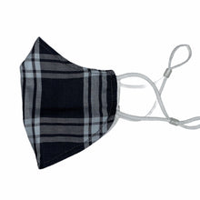 Load image into Gallery viewer, Cotton Face Mask : Black and White Plaid