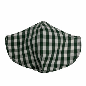Cotton Face Mask : Green and White Tartan
