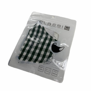 Cotton Face Mask : Black and White Tartan