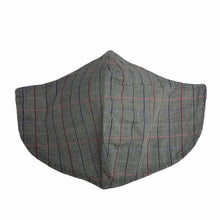 Load image into Gallery viewer, Cotton Face Mask : Grey Windowpane Checkers