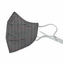 Load image into Gallery viewer, Cotton Face Mask : Grey Windowpane Checkers