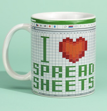 Load image into Gallery viewer, I Love Spreadsheets Mug