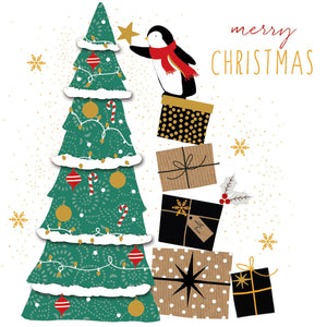 Penguin and Christmas Tree